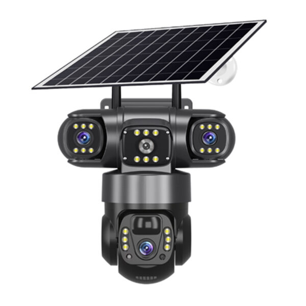 WiFi Solar Powered Triple Lens PTZ Camera V380 Pro